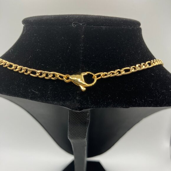 Real 18k Gold Plated 20 in Stainless Steel Figaro Chain Brand NEW Various Length - Picture 7 of 10